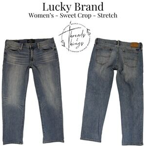 Lucky Brand Jeans Women's 10 Sweet Crop Stretch Denim Mom Boyfriend Straight y2k